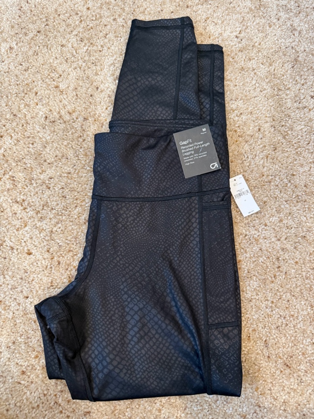 GAP Black Textured Leggings